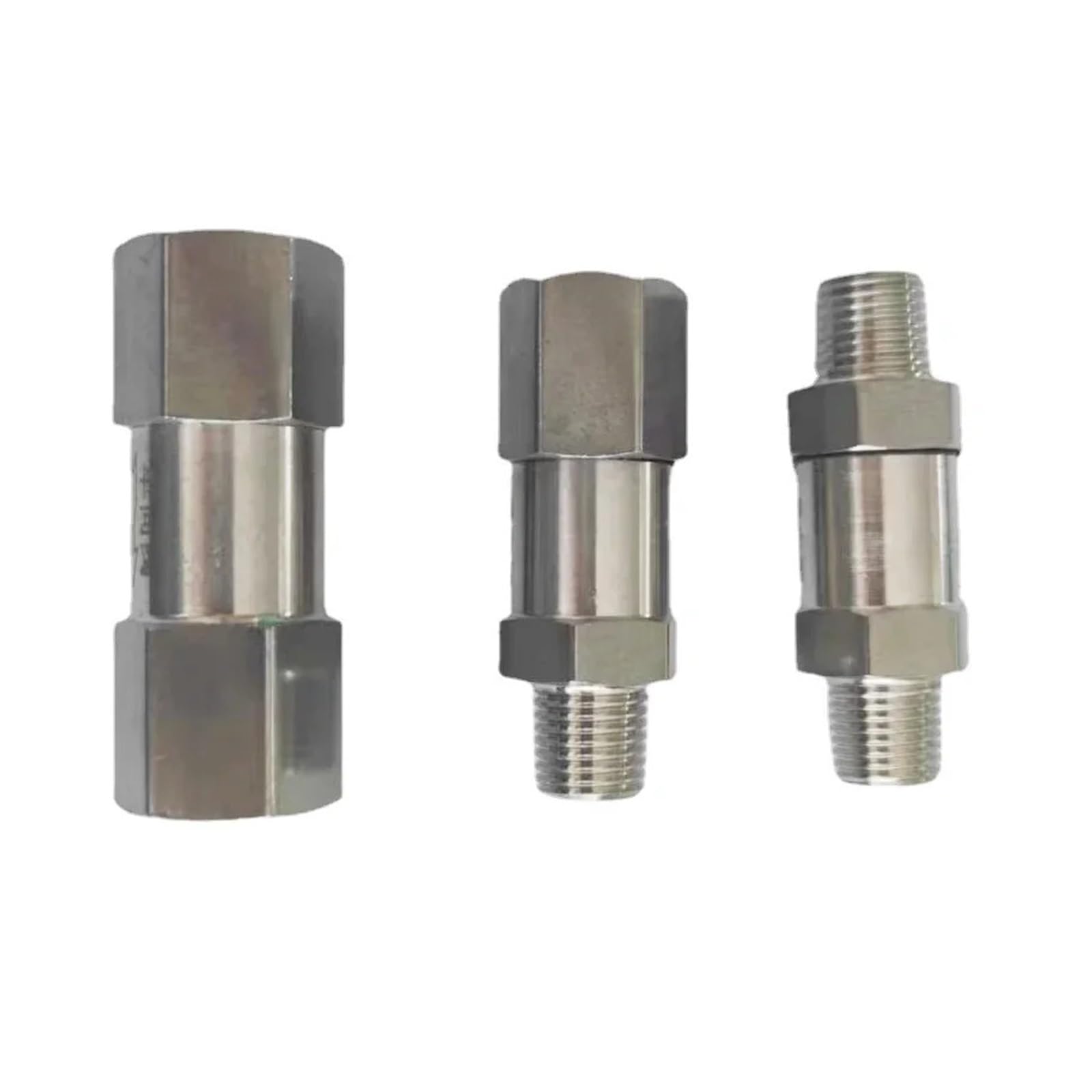 Válvula de retención unidireccional hembra NPT de 1/2" antirretorno en línea de acero inoxidable 304 for agua, gas, vapor y aceite.