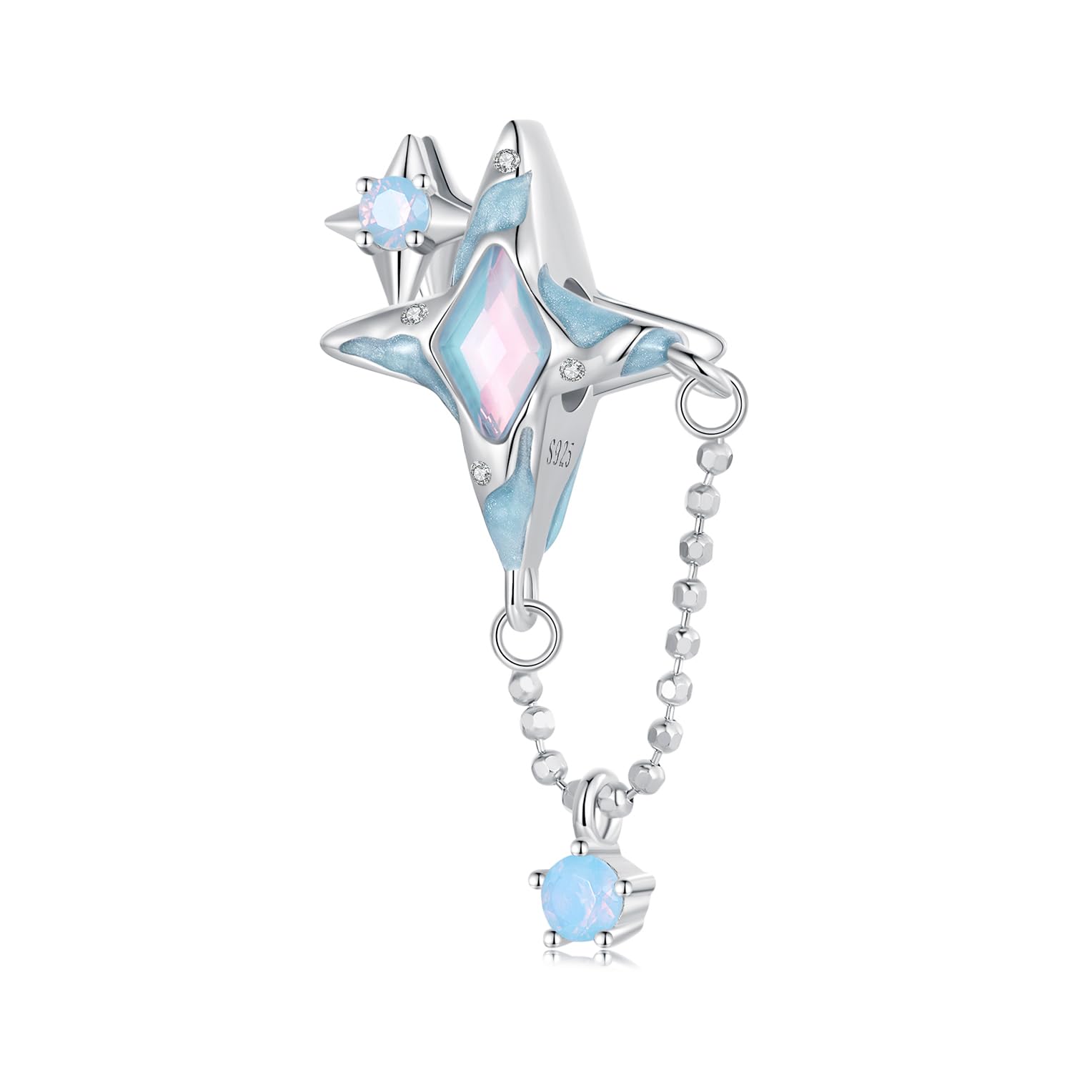 Amazon | [Teleye] 輝く星空チャーム 925 スターリングシルバー 