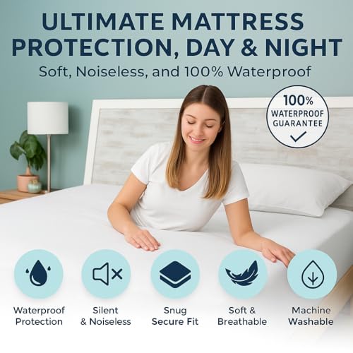 Dudu N Girlie Cot Mattress Protector Waterproof 120 x 60 -Toddler Bed Mattress Protector- Mattress Cover for Baby Breathable and Non Noisy Anti Bacterial and Fully Fitted. White - Image 4