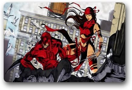 Innovative Door Mats Unique Super Hero Doormat 15.7-Inch by 23.6-Inch - Indoor/Outdoor Doormat Rubber Non-Slip Backing Door Mat