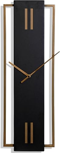 Slim Time - Reloj de pared de metal de mediados de siglo, 8 pulgadas de ancho x 24 pulgadas de alto x 1 pulgada de profundidad