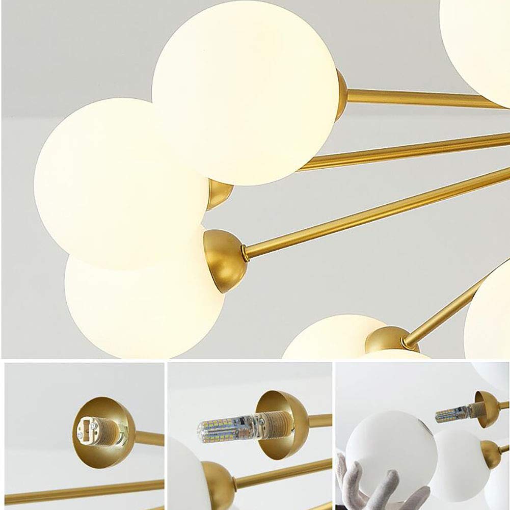 Lampadario Industriale Vintage Sputnik a 18 luci, lampadario Moderno a Sfera in Vetro, Lampada da soffitto Irregolare in Metallo, Lampada da Cucina per lavello, Bar, 12 Teste