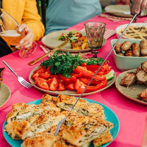 2 Pcs Ausziehbare Gabel Löffel,Gabel Einziehbarer Set Edelstahl Teleskopgabel Teleskoplöffel Verlängerungsgabel Löffel 20-64 cm Edelstahl Teleskoplöffel für BBQ, Toasten,Abendessen,Obst,Dessert