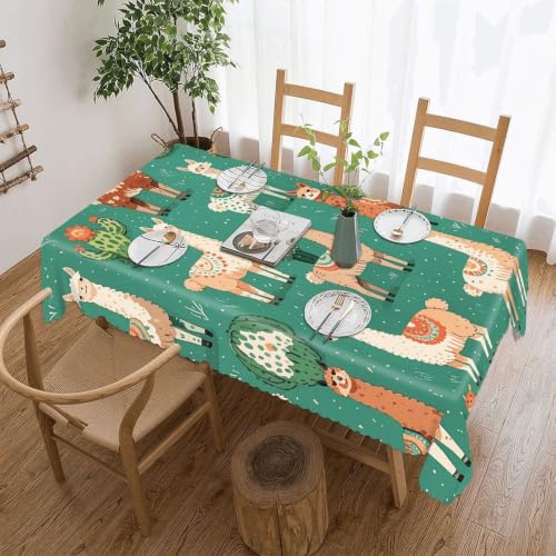 GFLFMXZW Alpaca Cactus Rectangle Tablecloth