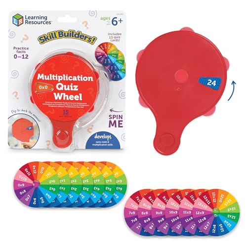 Learning Resources Roue Quiz Multiplication – Tables de 0 à 12 – Jeu Autonome Enfant 7 Ans – Format Compact avec Cartes – 15 Pièces