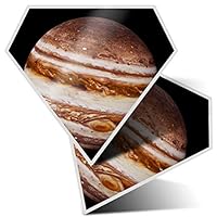 2 x Diamond Stickers 7.5 cm - Planet Jupiter Space Solar System Fun Decals for Laptops,Tablets,Luggage,Scrap Booking,Fridges, #21745