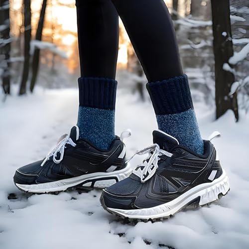 Time May Tell Womens Merino Wool Socks Thick Knit Warm Cushion Wool-Socks-for-Women 2/3 Pack