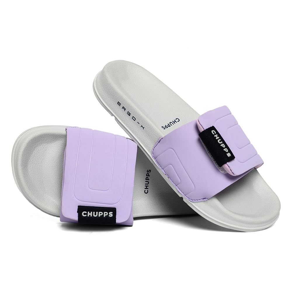 Quilt Bloom Purple & Grey Drift Orthopedic Slippers | Soft Footpharma Footbed | Breathable Ventilation Holes | Lightweight Flip Flops | Anti-Skid Chappals for Everyday For Womens-image-6