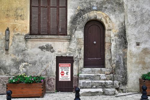 Funny Beware of Dog Sign – Warning, No Trespassing, Keep Gate Closed, Do Not Enter Without Permission, 8x12 Inch Aluminum Sign, Perfect for Yard, Fence, and Garden Décor