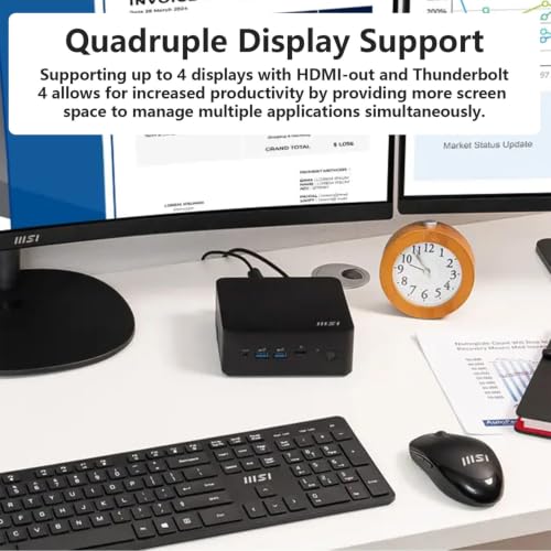 Image of msi Cubi NUC Business MFF Desktop, Intel Core i7-1365U, 16GB DDR5+1TB SSD | Professional Mini PC, MicroSD Card, Wi-Fi 6, Windows 11Pro, Thunderbolt, Support 4K Display for Multitasking at Work /Home