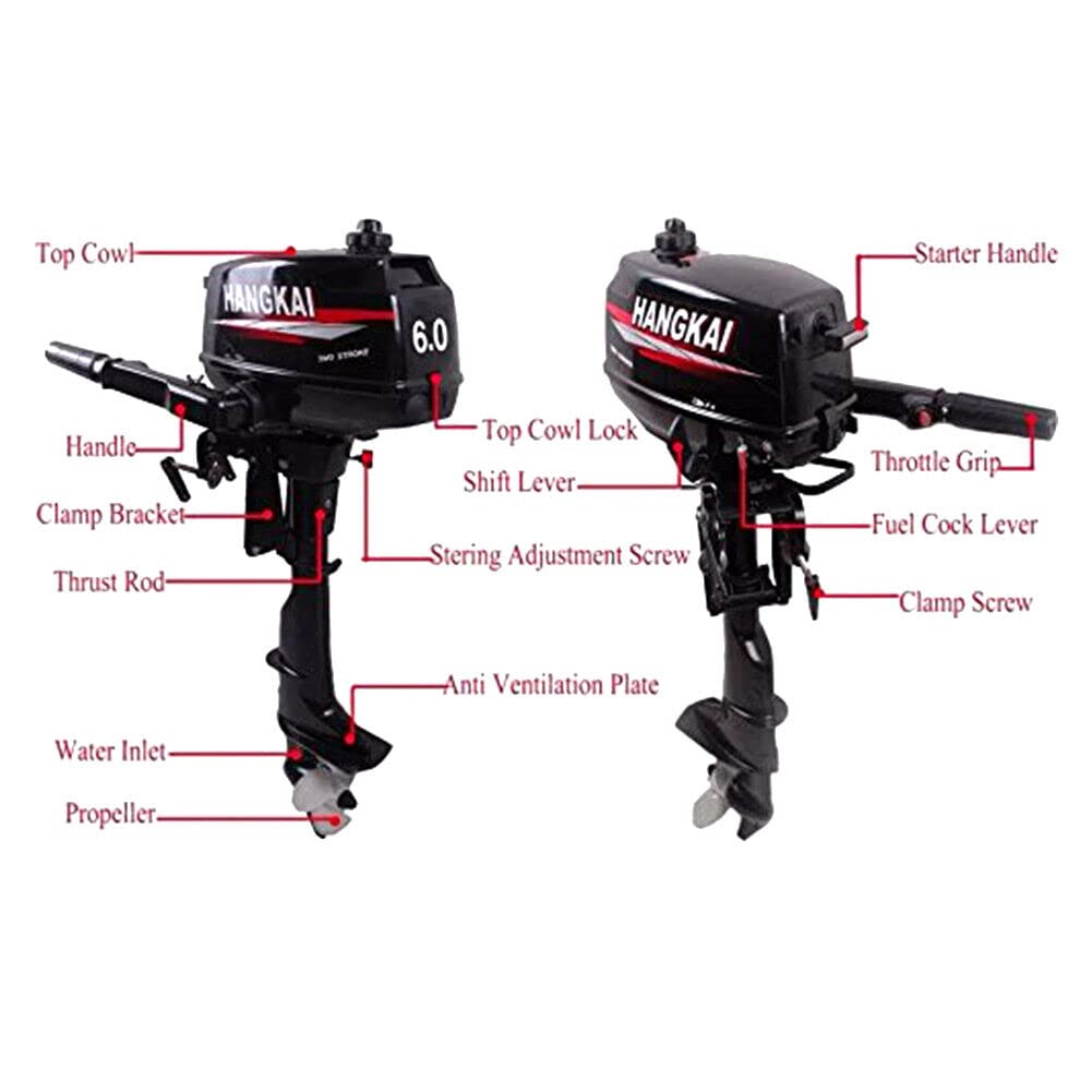 Motore fuoribordo 6HP 102cc 2 tempi lega alluminio CDI per barche e pesca