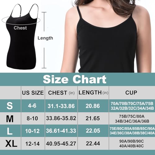 Image of Ibeauti Womens Camisoles Tops with Built in Padded Bra Basic Breathable Tank Top