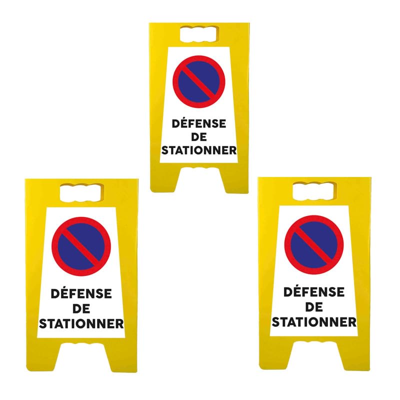 Caballete de señalización 'Defensa de estacionamiento' de dimensiones 55 x 31 cm, juego de 3