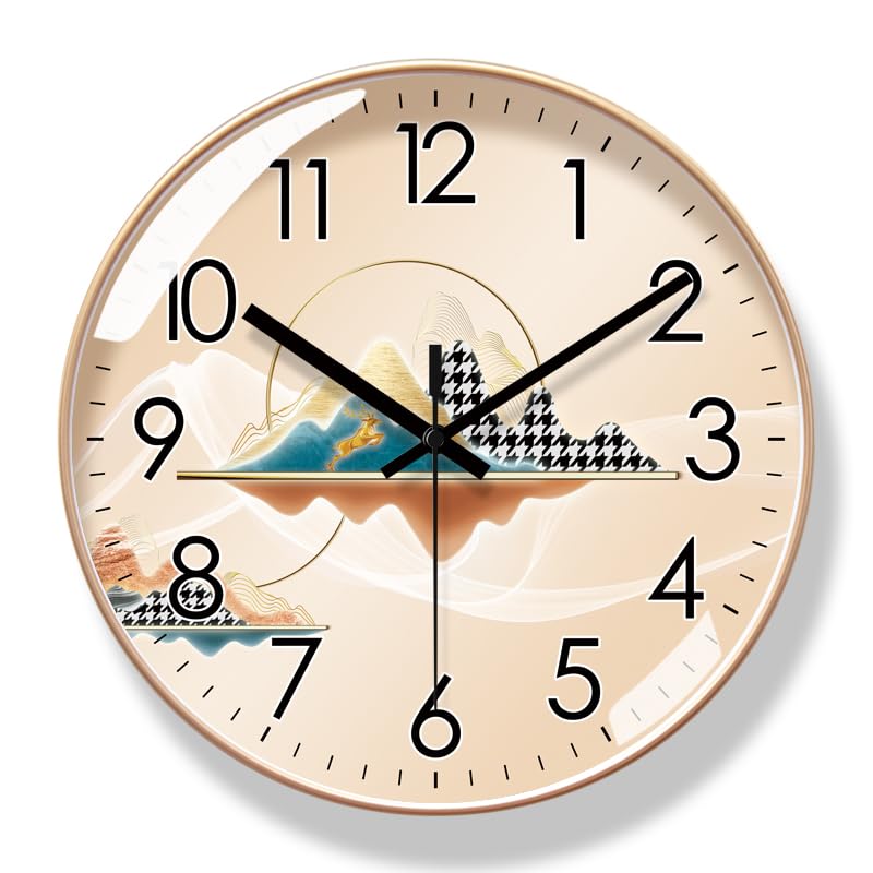 Horloge murale salon XJBTBA : grande pendule décorative noire au design moderne épuré