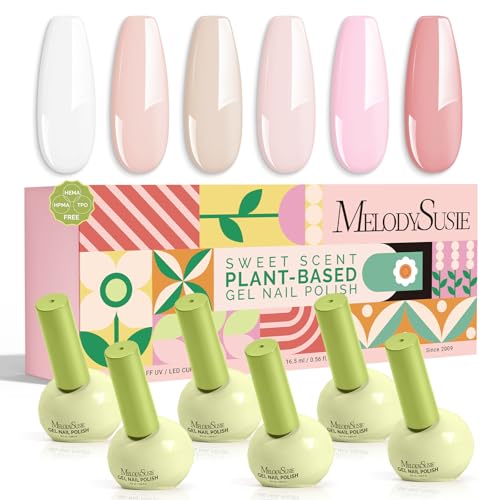 MelodySusie TPO & HEMA Free Plant-Based 6 Colors Gel Nail Polish Set