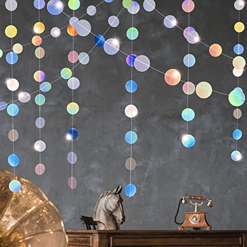 16m Glitzer Girlande - Bunte Kreis & Stern Deko Für Party & Hochzeit