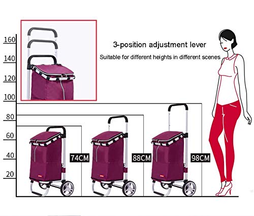 Einkaufstrolley Faltbarer Einkaufstrolley auf Rädern mit Abnehmbarer Tasche und faltbarem Design Max. Tragfähigkeit 30… – Bild 3