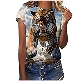 Photo Gallery nzyihao maglietta da donna con stampa animale, casual, estiva, con stampa 3d, a maniche corte, girocollo, a maniche lunghe, taglie forti, per lo streetwear, #04 bianco., xxl Photo Gallery nzyihao maglietta da donna con stampa animale, casual, estiva, con stampa 3d, a maniche corte, girocollo, a maniche lunghe, taglie forti, per lo streetwear, #04 bianco., xxl
