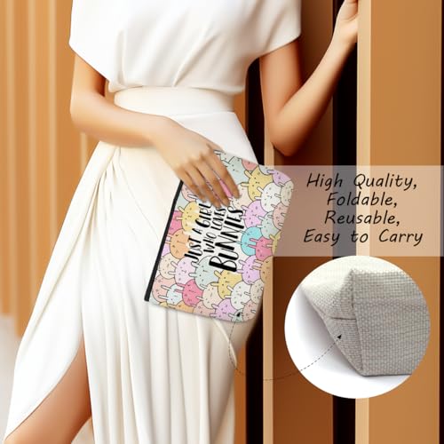 Cute Bunnies Makeup Bag Bunny Gifts Cosmetic Travel Bag Bunny Accessories Decor Stuff for Animal Bunnies Lovers Women Breeder Coworker Girls Best Friend Funny Skincare Bags for Christmas Birthday3