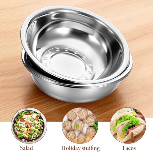 Set 4 Piezas Bowls Mezcla Acero Inoxidable 13 Pulg 8 Qt miniatura 4