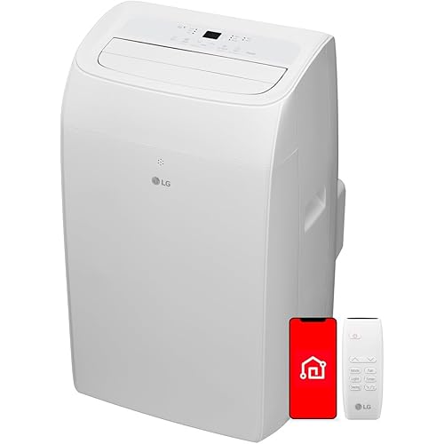 LG 8,350 BTU (DOE) / 12,000 BTU (ASHRAE) Smart Portable Air Conditioner, Cools 350 Sq.Ft. (14' x 25' room size),Smartphone & Voice Control works with LG ThinQ, Amazon Alexa and Hey Google, 115V