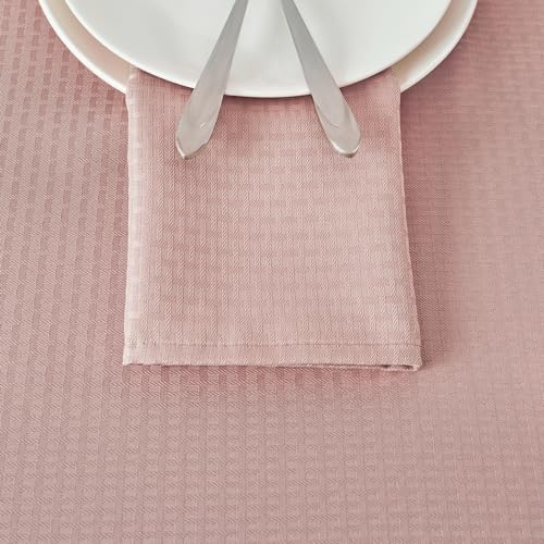 Image of maxmill Cloth Napkins Weaved Texture Pattern Soft Comfortable and Luxury Serviette for Restaurant Family Dinners Weddings Parties and Banquets Set of 4 Pieces, 20 x 20 Inch Pale Blush