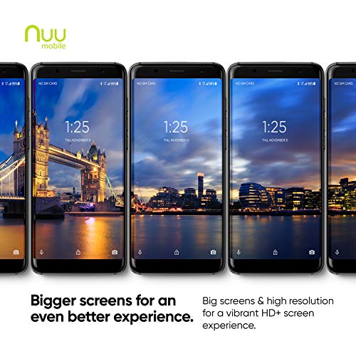 NUU Mobile G3 Plus Unlocked Cell Phone 64GB + 4GB RAM 4000 mAh Battery - 5.7" Android 8.1 Oreo Smartphone - Onyx Black