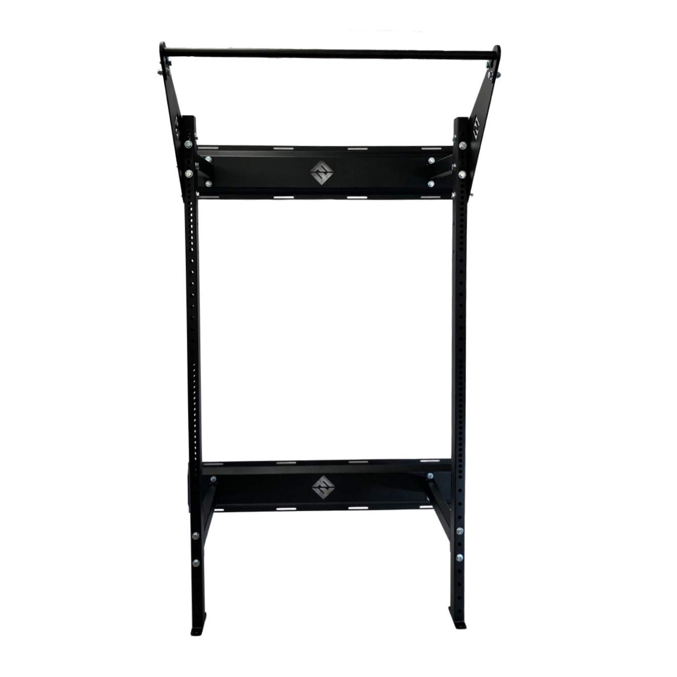 F&F Fitness Compact Power Rack With Pull Up Bar - Heavy Duty Garage Home Gym Rig for Crossfit, Weight Training, and Weight Lifting - Manufactured in the USA