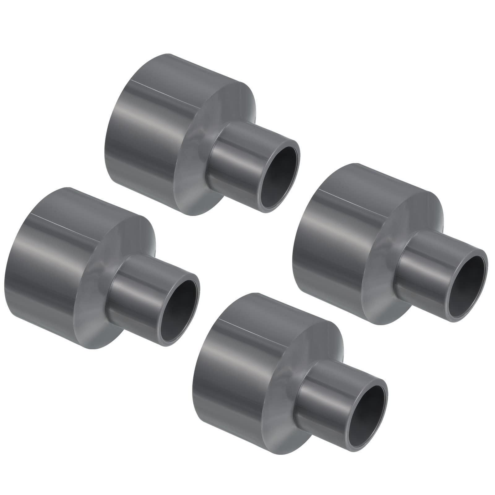 PATIKIL PVC Reductor Tubo Montaje 50x32mm, 3 Paquete Recto Acoplamiento Adaptador Conector, Gris — view 50