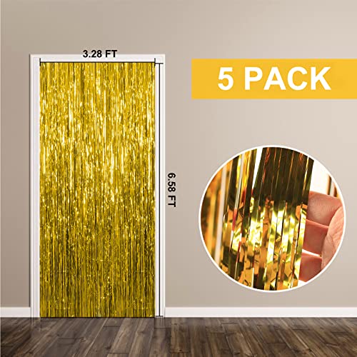 Set de 5 Cortinas de Papel Metalizado Dorado para Fondo miniatura 7