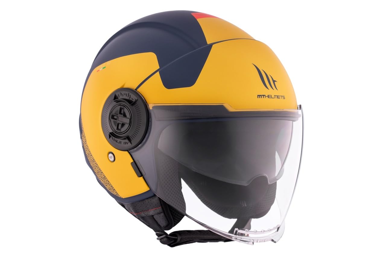 MT Helmets Viale SV S – Casco Moto Jet Urbano con Visor Solar Retráctil, Interior Lavable, Pantalla Larga y Calota HIRP | Homologado ECE 22.06 & DOT