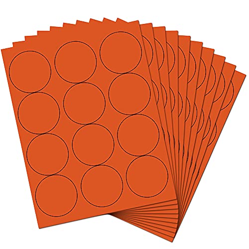 JAM PAPER Circle Label Sticker Seals - 2.5 Inch Diameter - Orange - 120 Round Labels/Pack