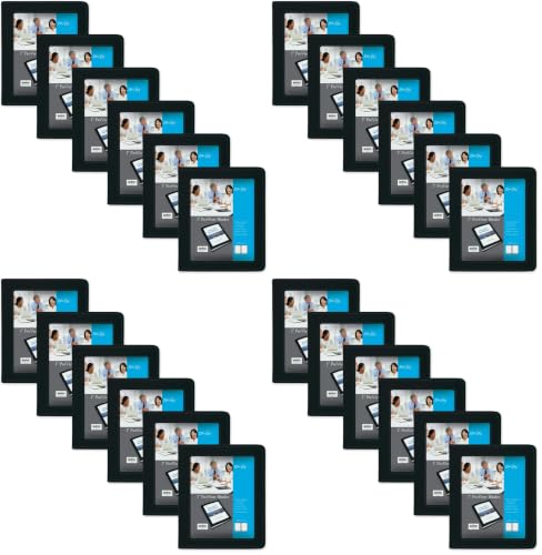 Image of Blue Sky ProView Legacy Black 3 Ring Binder, Letter Size, 1 inch, Textured Faux Leather Cover, Built-in Pockets, Holds 175 Sheets, 24-Pack (10504-C)