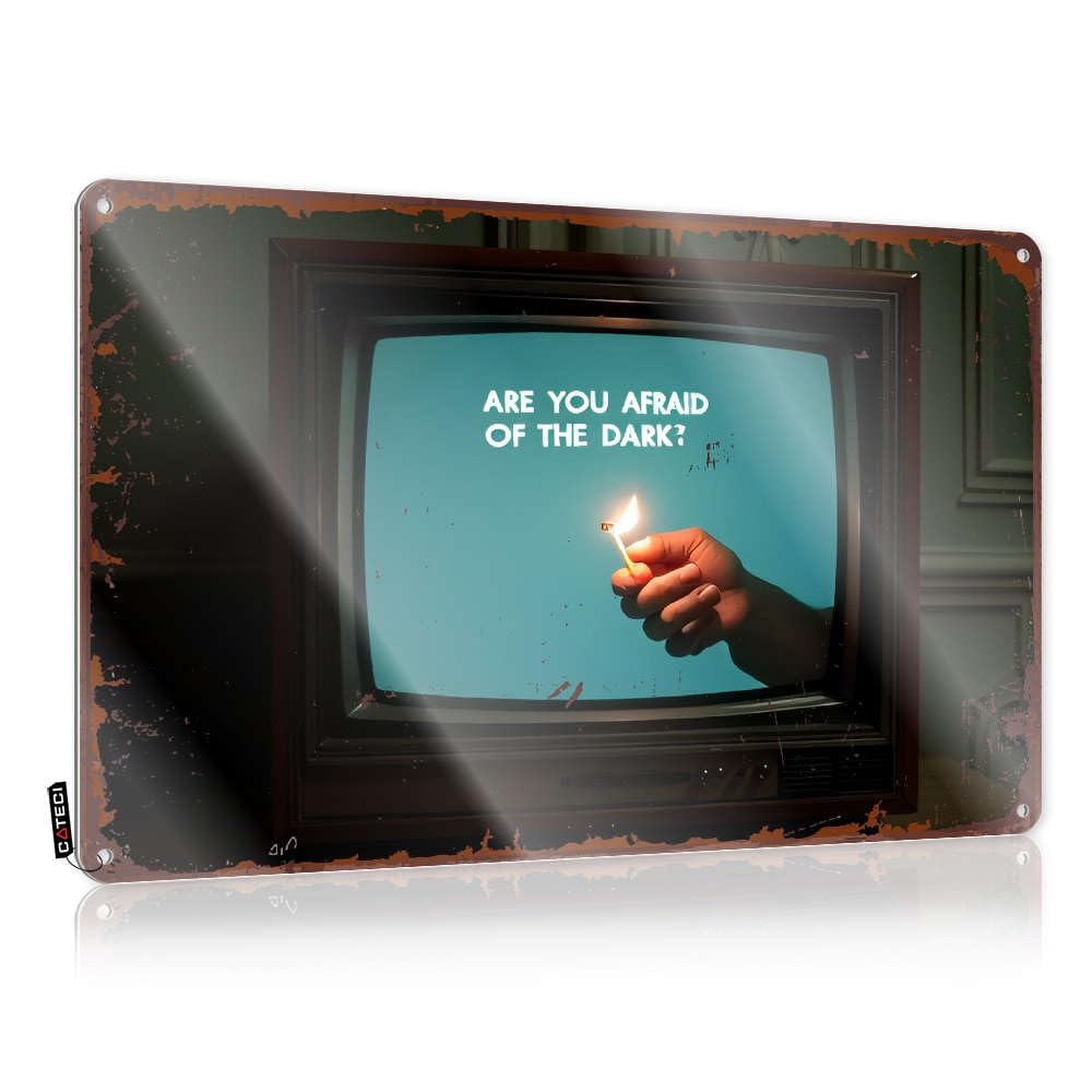 Bar Rules Sign Are You Afraid Of The Dark? Tin Sign Mancave Signs And Decor Tin Signs For Bar(30X40CM)