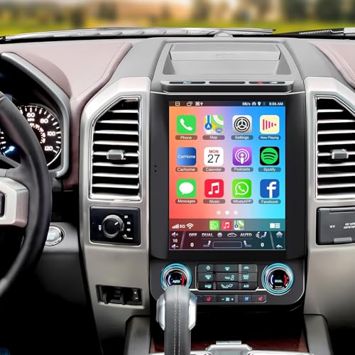 for Ford F150 2015 2016 2017 2018 2019 2020 Android 13 Car Stereo 8-core, 12.1 Inch IPS Touch Screen Car Radio with Wireless Carplay/Android Auto,GPS, WiFi, Bluetooth, FM, DVR,DSP
