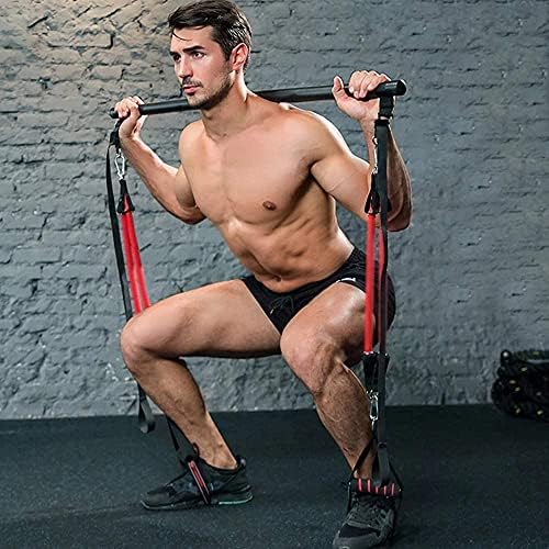 Professional Pilates Bar Kit with 6 Removable Elastic Adjustable Resistance Band Pilates Stick Sit-Up 180 lbs