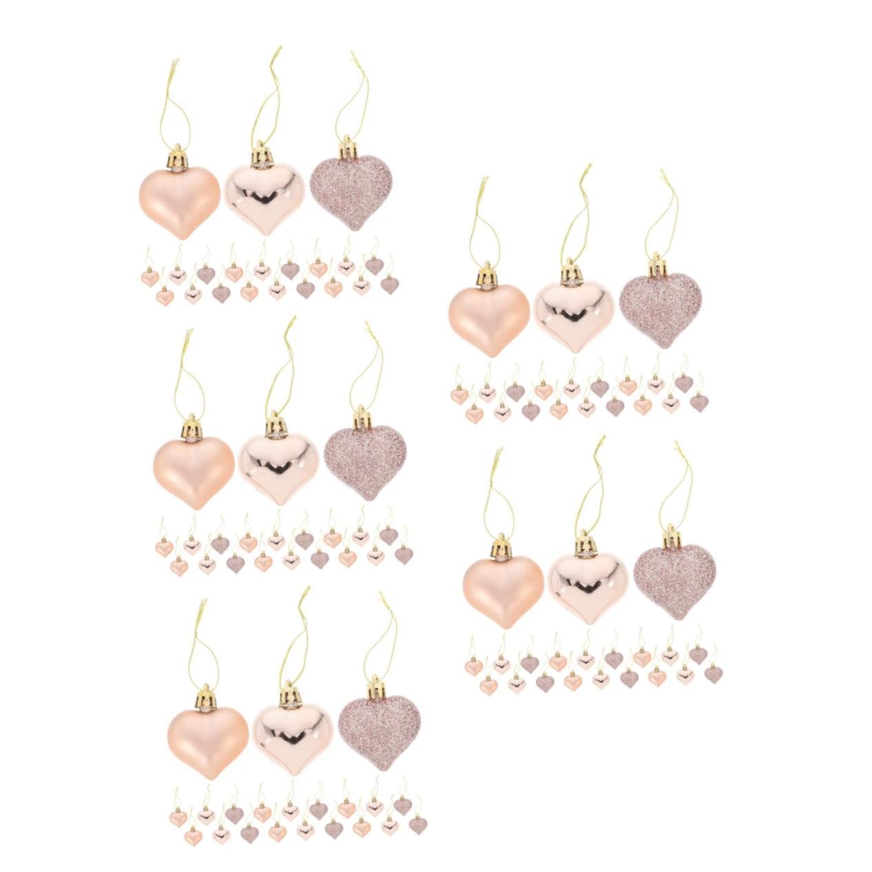 PRETYZOOM 5 Set Decorazioni Per San Palline Da Appendere A Forma Di Cuore Palline A Forma Di Cuore Decorazioni A Di Fai Da Te Placcatura 24 Pezzi * 5