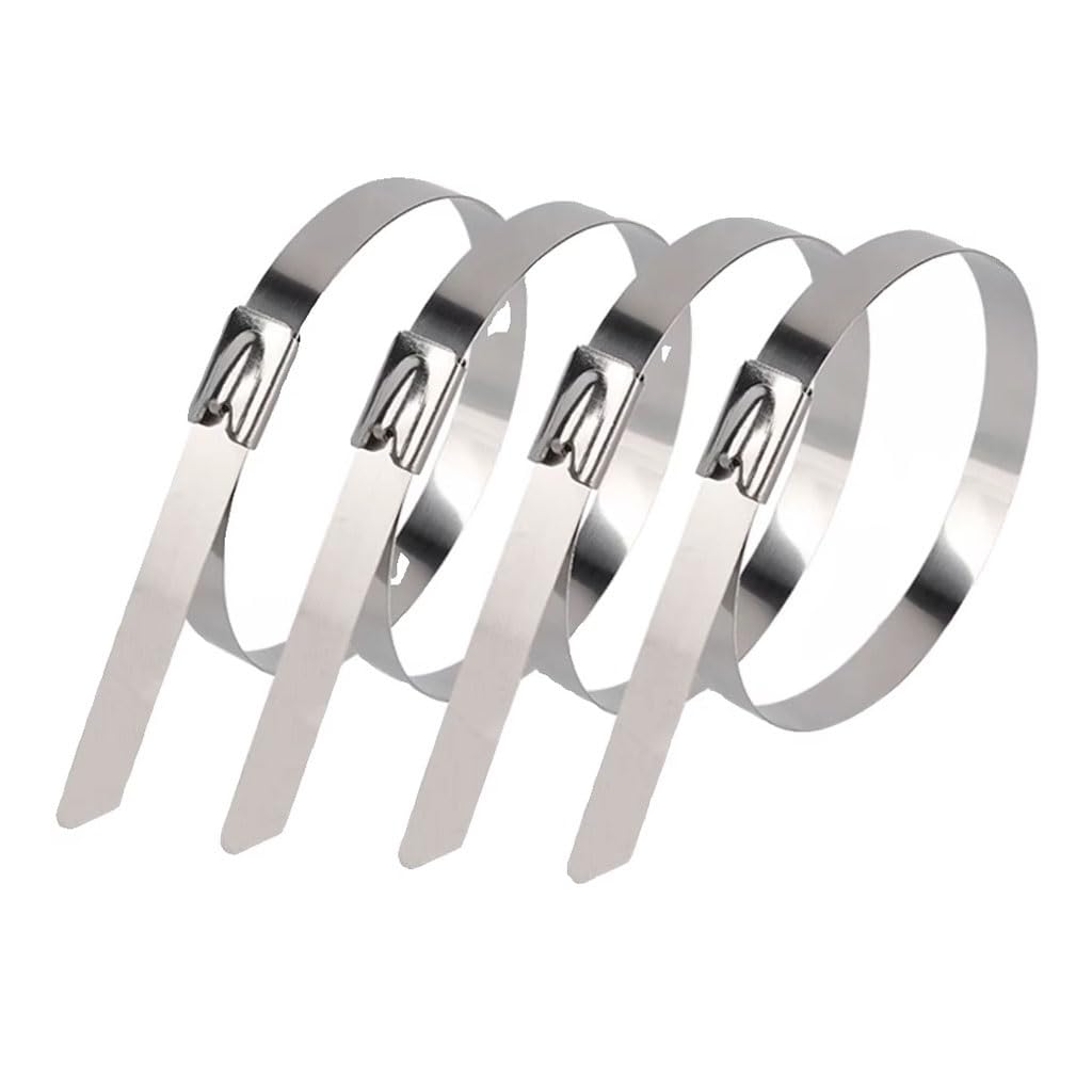 Metalowe opaski zaciskowe, opaski kablowe, 100 szt. 7,9 mm ze stali nierdzewnej, samoblokujące metalowe opaski zaciskowe, 20 cm-150 cm długości, wielofunkcyjna opaska zaciskowa z blokadą(1300mm)