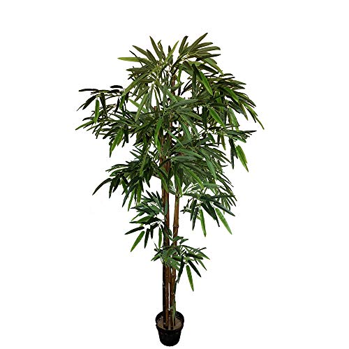 Wellhome Planta de bambú Artificial de 160 cm de Altura con Maceta