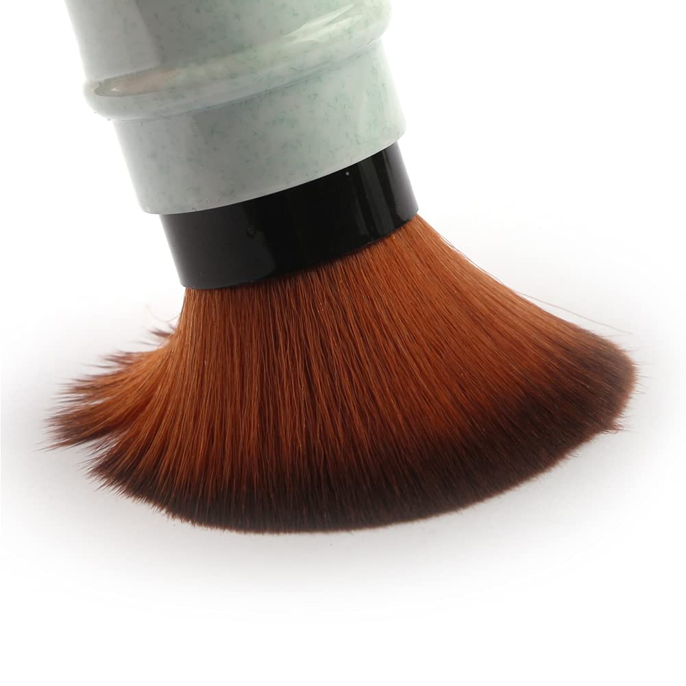 Retractable Kabuki Brushes Powder Foundation Blush Concealer Makeup Brush Portable With Cover - Green