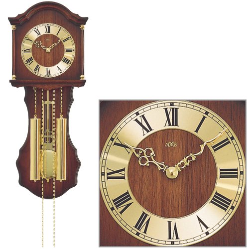 Preisvergleich Produktbild AMS 211 / 1 Wanduhr mit Pendel, Gehäuse Nussbaum