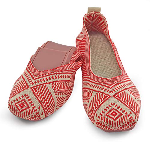 Image of RVROVIC Women Flat Shoes Knitted Lightweight Slip-on Loafers Breathabel Soft Comfortable Ballet Flats