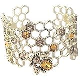 KESYOO Cuff Bracelet Bangle Bracelets Arm Cuff Honey Bee Hive Bracelet Honey Bee Bracelet Beehive Bangle Minimalist Bangle Bracelet Aesthetic Bee Jewelry for Women