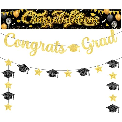 Banderines Decorativos,WideSmart Decoracion Fiesta,Banderines de Tela Reutilizable Banner Graduación Para Abitur ABI Examen de Éxito Licenciatura Graduación Examen Pass Party Craft Decoración