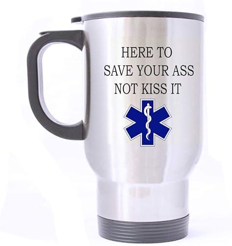 Miniatura 1 de Artsbaba EMT - Taza de viaje de acero inoxidable con asa, manos cálidas, taza para café, té y agua, regalo de cumpleaños plateado para amigos de la