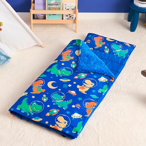 joiedomi toddler sleeping bag for kids 553939x303939 nap mat with removable pillow and minky blanket for toddler ages 3-7 roll up soft kids sleeping bag for boys girls kindergarten daycare sleepover