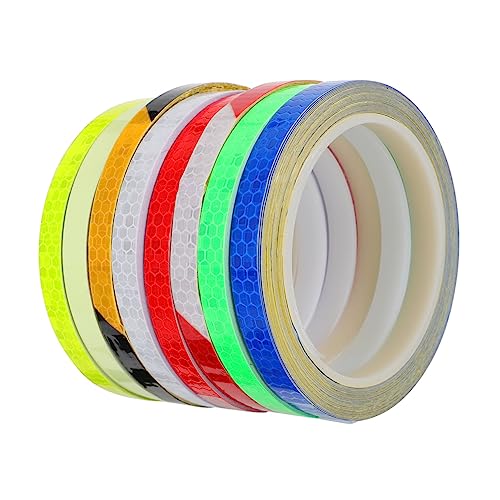 Hemoton 8 Rolls Reflective Stickers for Night Cycling Durable Bike Decals for Enhanced Safety Bright Colors for High Visibility Easy to Use Reflectors for Bicycles