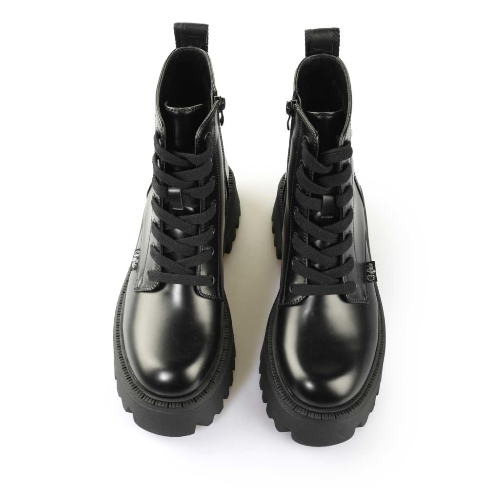 Buffalo Aspen Lace Up - Schwarz Kunstleder Weite Normal