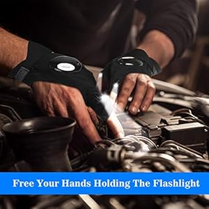 LED Flashlight Gloves, Gifts for Men Him Boyfriend Husband, Cool Gadget Finger Lights Waterproof for Camping Fishing Repairing, Fathers Day Christmas Birthday Gift LED Flashlight Gloves Gifts for Men Him Boyfriend Husband Cool Gadget Finger Lights Waterproof for Camping Fishing Repairing Fathers Day Christmas Birthday Gift