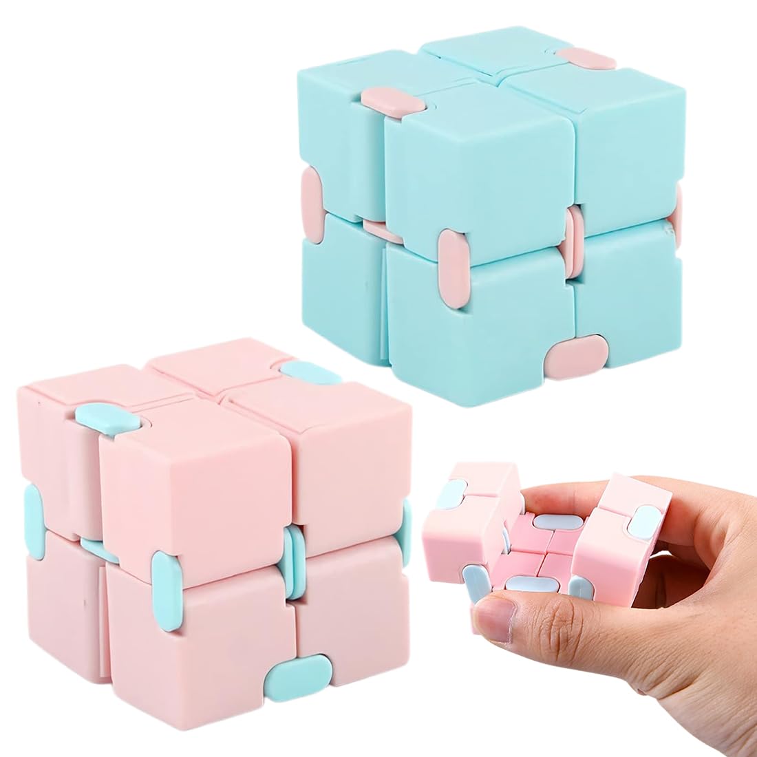 Fidget Cube Infinity 8 Cubes – Anti-stress, Pivotant, Silencieux, Blanc 8x4x2 Cm, En ABS